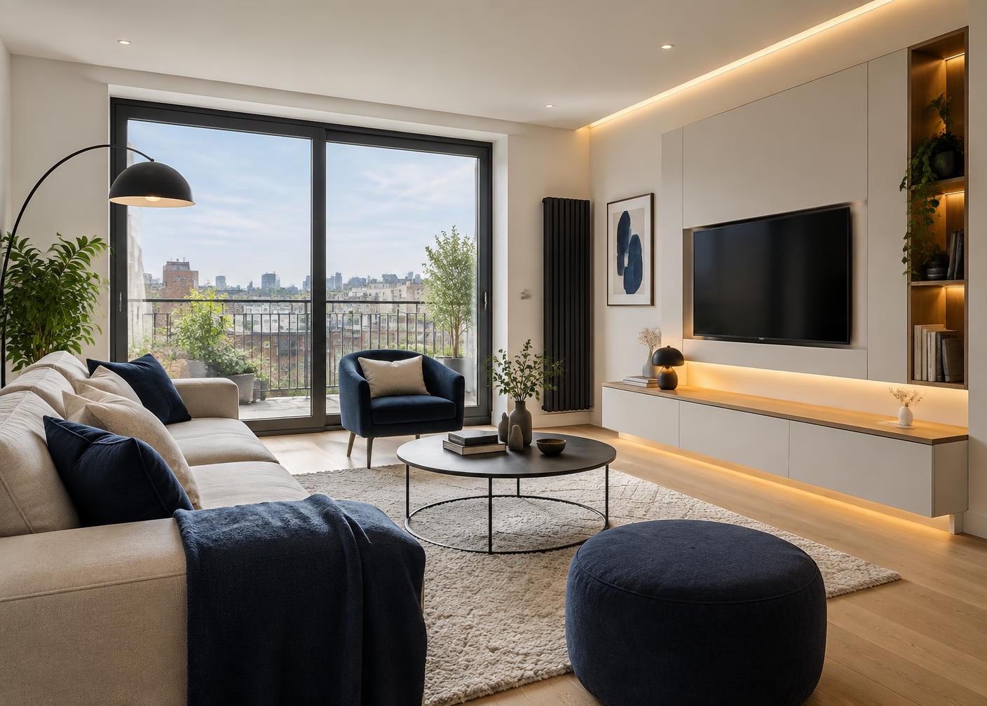 Intérieur moderne équipé par un électricien